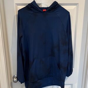 Men's Navy Hooded Pullover with Kangaroo Pocket